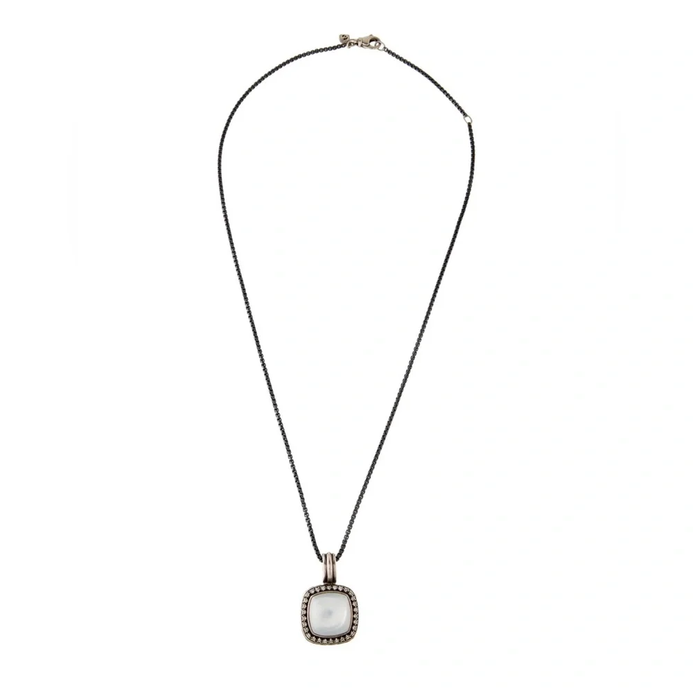 David Yurman Mother Of Pearl Doublet &
Diamond Albion Pendant Necklace 🦄 - Picture 3 of 6